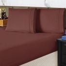 Jogo de Cama Lençol Casal Conforto Percal 300 Fios 3 Peças - Vinho - 100% Poliéster