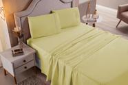 Jogo de Cama Lençol Casal Queen 4 Peças Amarelo Liso 100% Algodão