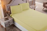 Jogo de Cama Lençol Casal Super King 3 Peças Amarelo Liso 100% Algodão