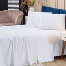 Jogo de Cama Lençol Eternity Bamboo Branco com Fronha SOLTEIRO 03 Peças - Tecido Liso Percal 400 Fios Fibra de Bambu