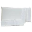 Jogo de Cama Lençol Harmony Bordado Geométrico Percal 300 Fios com Fronhas CASAL PADRÃO 04 Peças - Toque Acetinado