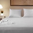 Jogo De Cama Lençol Queen 4 Peças 300 Fios 100% Algodão Adamascado 158x198cm - BF Colchões