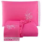 Jogo De Cama Lençol Queen Bordado Advance 3 Peças Pink 100% Poliéster Jogo De Cama Lençol Queen Bordado Advance 3 Peças Pink 100% Poliéster