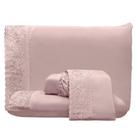 Jogo De Cama Lençol Queen Top Line 4 Peças - Rosê - 100% Poliéster