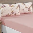 Jogo de Cama Lençol Siena Casal Malha Estampada Algodão 3 Peças - Rosê Florido Jogo de Cama Lençol Siena Casal Malha Estampada Algodão 3 Peças - Rosê Florido