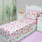 Jogo de Cama Lençol Solteiro Alegria 2 Peças Cupcake - Rosa - 100% Poliéster