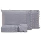 Jogo de Cama Lençol Sublime Bordado Inglês Percal 300 Fios com Fronhas KING 04 Peças - Toque Acetinado