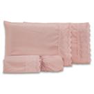 Jogo de Cama Lençol Sublime Bordado Inglês Percal 300 Fios com Fronhas QUEEN 04 Peças - Toque Acetinado