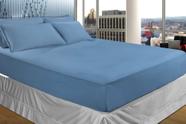 Jogo de Cama Malha - Casal - 3 Peças - 100% Algodão - Azul - SBX Jogo de Cama Malha - Casal - 3 Peças - 100% Algodão - Azul - SBX