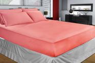 Jogo de Cama Malha - King Size - 3 Peças - 100% Algodão - Salmão - SBX