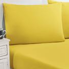 Jogo De Cama Malha Lençol 100% Algodão Gran Moratta 2 Peças Solteiro - Amarelo.