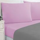 Jogo De Cama Malha Lençol 100% Algodão Gran Moratta 4 Peças Casal - Cinza/Rosa