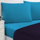 Jogo De Cama Malha Lençol 100% Algodão Gran Moratta 4 Peças King - Roxo-azul Turqueza.
