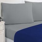 Jogo De Cama Malha Lençol 100% Algodão Gran Moratta 4 Peças Queen - Azul Royal-cinza.