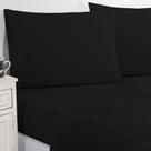 Jogo De Cama Malha Lençol 100% Algodão Gran Moratta 4 Peças Queen - Preto-preto.