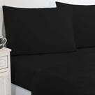 Jogo De Cama Malha Lençol 100% Algodão Gran Moratta 4 Peças Queen - Preto/Preto