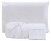 Jogo de Cama Micropercal 200 Fios Casal Padrão 03 Peças Branco