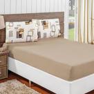 Jogo de Cama Quality Casal 03 Peças 100% Algodão - Avelã