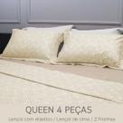 Jogo de Cama Queen 2,40mx2,50m Charme 4 Peças Alta Qualidade Fino Acabamento