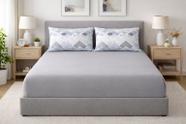 Jogo de cama Queen 3 pçs Santista Micropercal Aly cinza Jogo de cama Queen 3 pçs Santista Micropercal Aly cinza