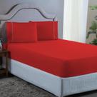Jogo De Cama Queen 3 Peças 400 Fios Toque Aveludado Vermelho