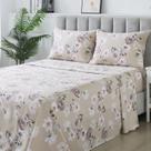 Jogo de Cama Queen 3 peças Lençol Sem Elástico Micropercal Toque Algodão Virol Estampado Grid Floral