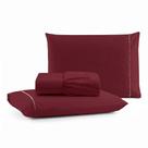 Jogo de Cama Queen 3 Peças Micropercal 600 Fios 100% Algodão Vinho Casa Show Enxovais