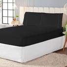 Jogo de Cama Queen 3 Peças New Laura Micropercal Ponto Palito Toque Algodão com Elástico Branco Cinza Rose