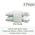 Jogo de Cama Queen 3 Peças Tecido Fresco e Macio com Lençol Elástico e 2 Fronhas