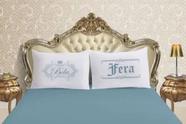 Jogo de cama queen 3 peças vivaldi bela e a fera azul