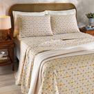 Jogo de Cama Queen 4 peças Lençol com Elástico 100% Algodão Percal 130 Fios 158x198x35cm Dohler
