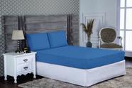 Jogo de Cama Queen Altura 30cm Azul