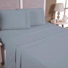 Jogo de Cama Queen Aquarela Ponto Palito Micropercal 200 Fios Cinza Enxovais Aquarela