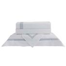 Jogo de Cama Queen Bordado Tramare Branco/Blue Kacyumara