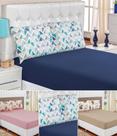 Jogo de cama queen com lençol de cima 250 cm x 240 cm malha 100% algodão 4 peças