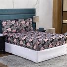 Jogo de Cama Queen Lençol e Fronha Prático Malha Estampada 3 Peças