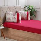 Jogo De Cama Queen Malha 3 Pçs Bella Cama New 158x198cm Vermelho