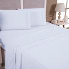 Jogo de Cama Queen Micropercal Ponto Palito 4 Peças 200 Fios Branco Enxovais Aquarela