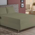 Jogo de Cama Queen Nobre 3 Peças Luva de Box 55cm de Altura Malha 100% Algodão - Avelã