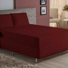 Jogo De Cama Queen Nobre 3 Peças Luva De Box 55cm De Altura Malha 100% Algodão - Vinho