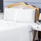 Jogo de Cama Queen Percal 200 Fios Algodão Ponto Palito 04 Peças Realeza Branco