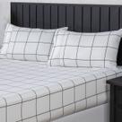 Jogo de Cama Queen Percal 400 Fios Ponto Palito 03 Peças, Antiácaro, Antipilling com Toque Macio