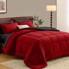 Jogo de Cama Queen Reversível FUANNA 7 Peças Vermelho e Preto Jogo de Cama Queen Reversível FUANNA 7 Peças Vermelho e Preto