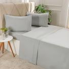 Jogo De Cama Queen Serenitá 4 Pçs Bordado Festonê 158x198x35cm Lunare