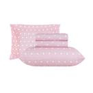 Jogo de Cama Queen Sultan 180F Sonhare Prata Poá Rosa