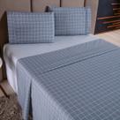 Jogo de Cama Refúgio Queen Percal 180 Fios Algodão Luxo 4 Peças Grid Cinza Jogo de Cama Refúgio Queen Percal 180 Fios Algodão Luxo 4 Peças Grid Cinza