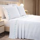 Jogo De Cama Solene Queen 100% Algodao 300 Fios Super Macio FIORELLE Cor:AZUL