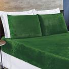 Jogo De Cama Solteiro Biasoft Manta Flannel 2 Peças - Verde Esmeralda
