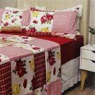 Jogo de Cama Solteiro Estampado 03 peças Leader - Patchwork Rosas Jogo de Cama Solteiro Estampado 03 peças Leader - Patchwork Rosas