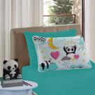 Jogo de Cama Solteiro Infantil Malha Vivaldi 100% Algodão 02 peças Love Panda
